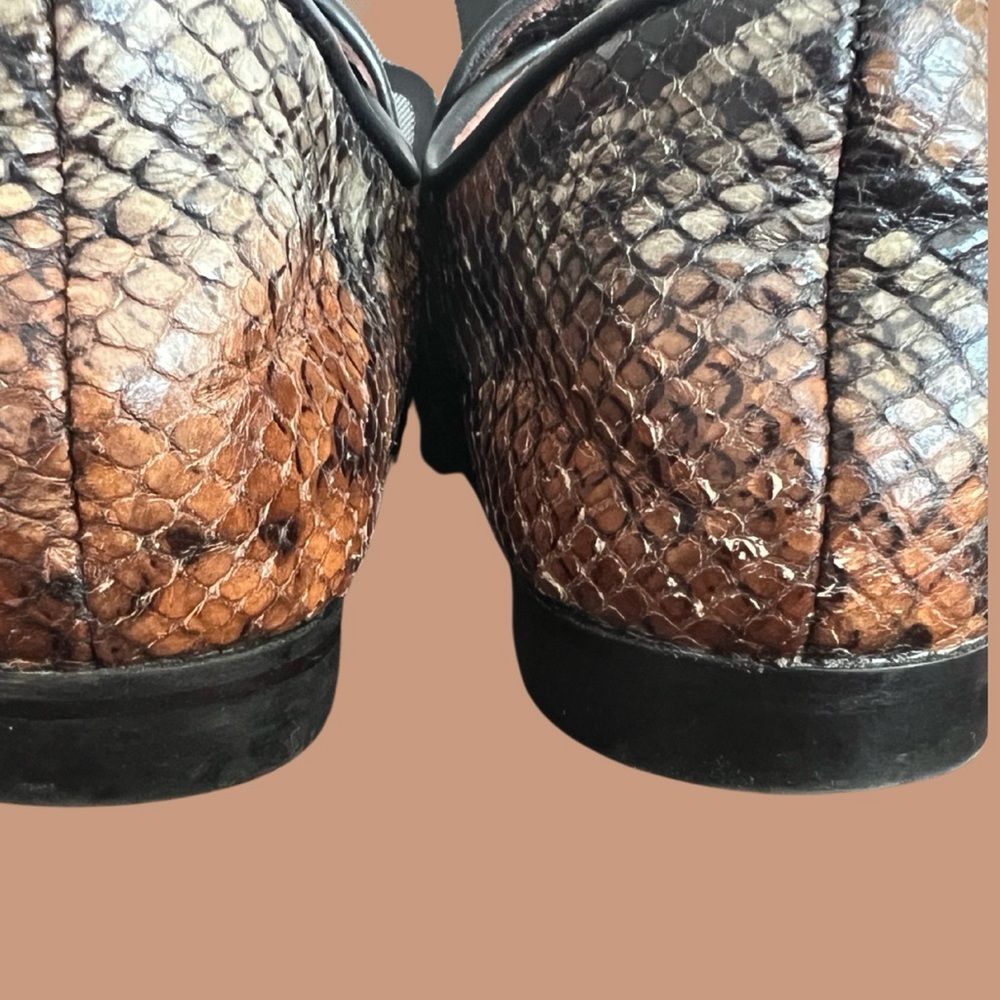 Aquatalia Python Pattern Loafers - Tan and Black - image 9